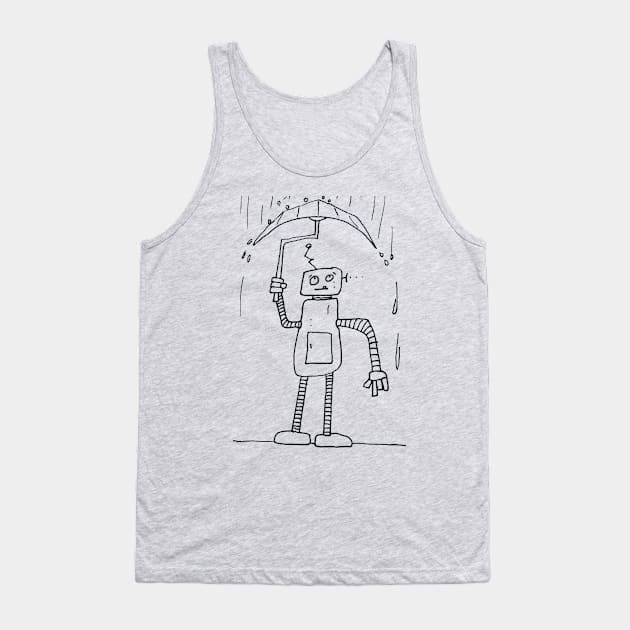 Robot in the Rain Tank Top by Soundtrack Alley